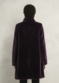 Petite Tarini Faux Fur Coat, Wine, hi-res
