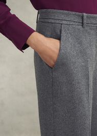 Elsie Wool Blend Wide Pants, Grey, hi-res
