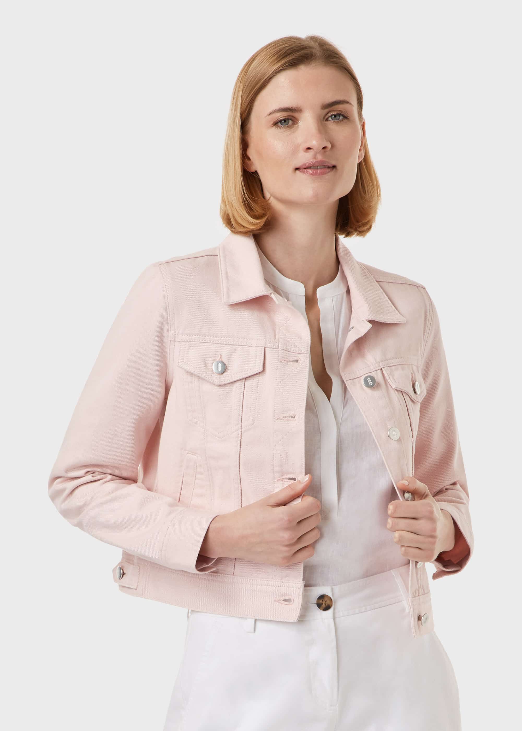 light pink denim jacket
