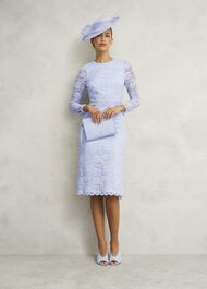 Petite Ottilie Lace Sequin Dress, Pale Blue, hi-res