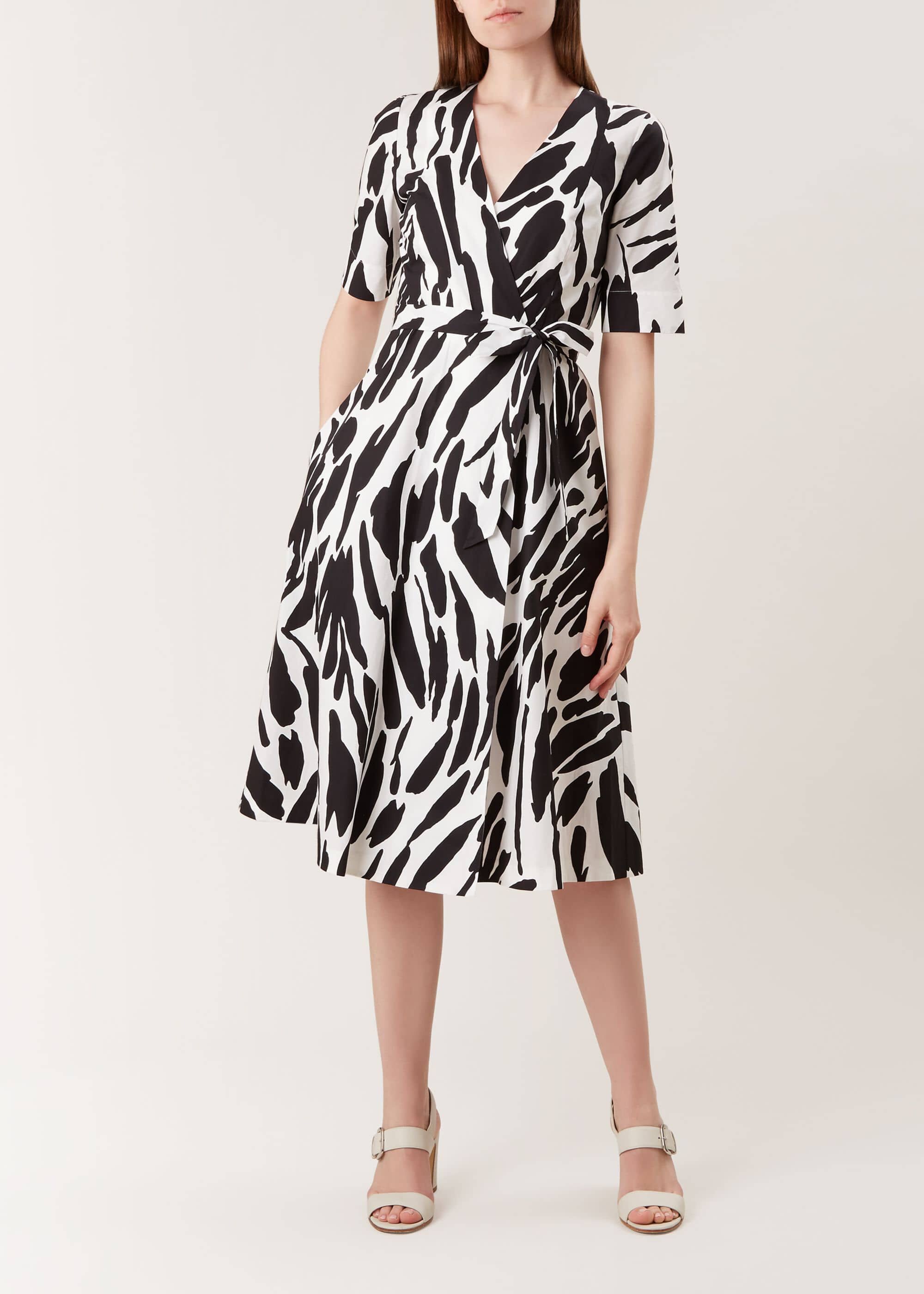 h and m black and white dress
