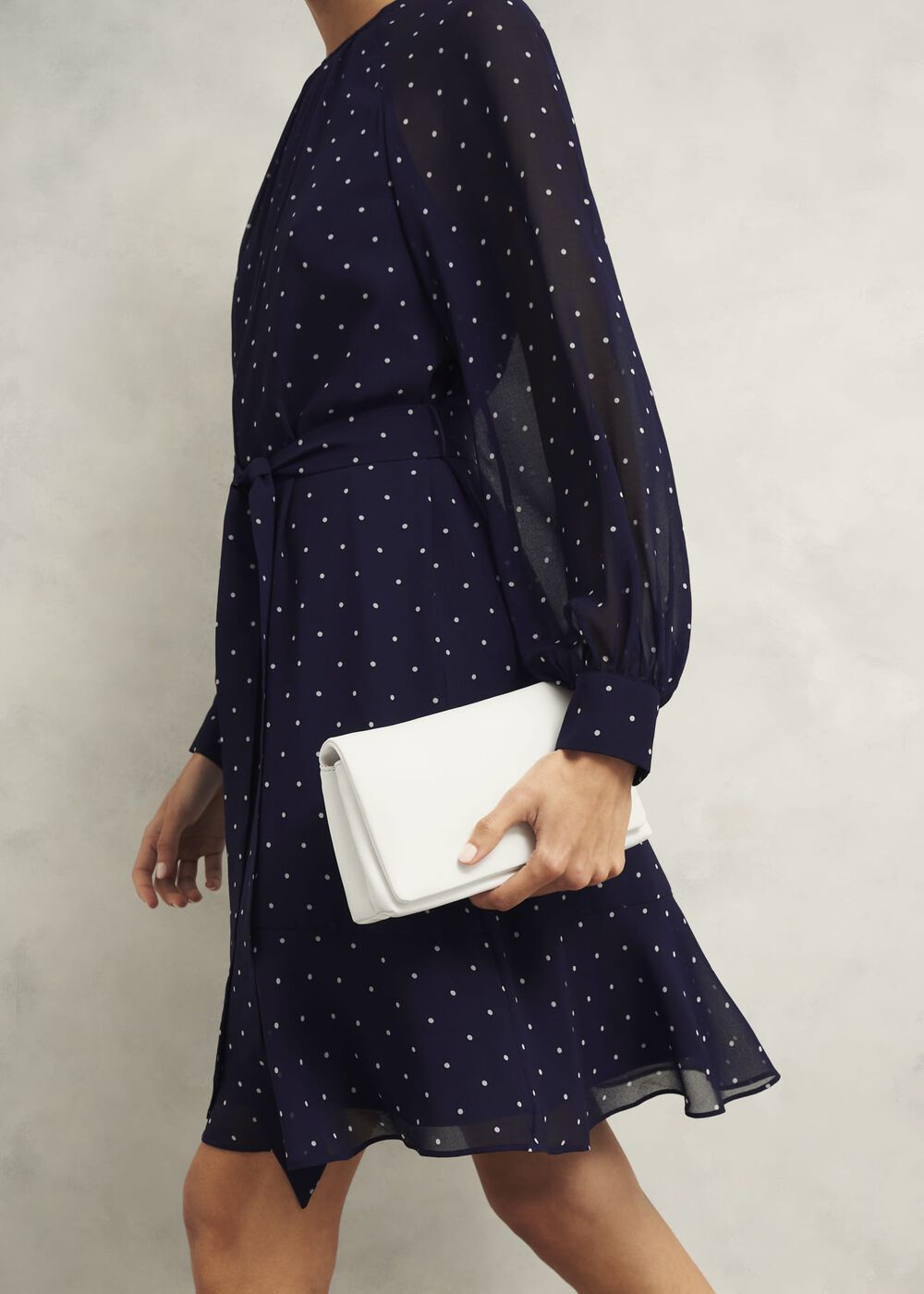 Jas Leather Clutch Bag, Ivory, hi-res