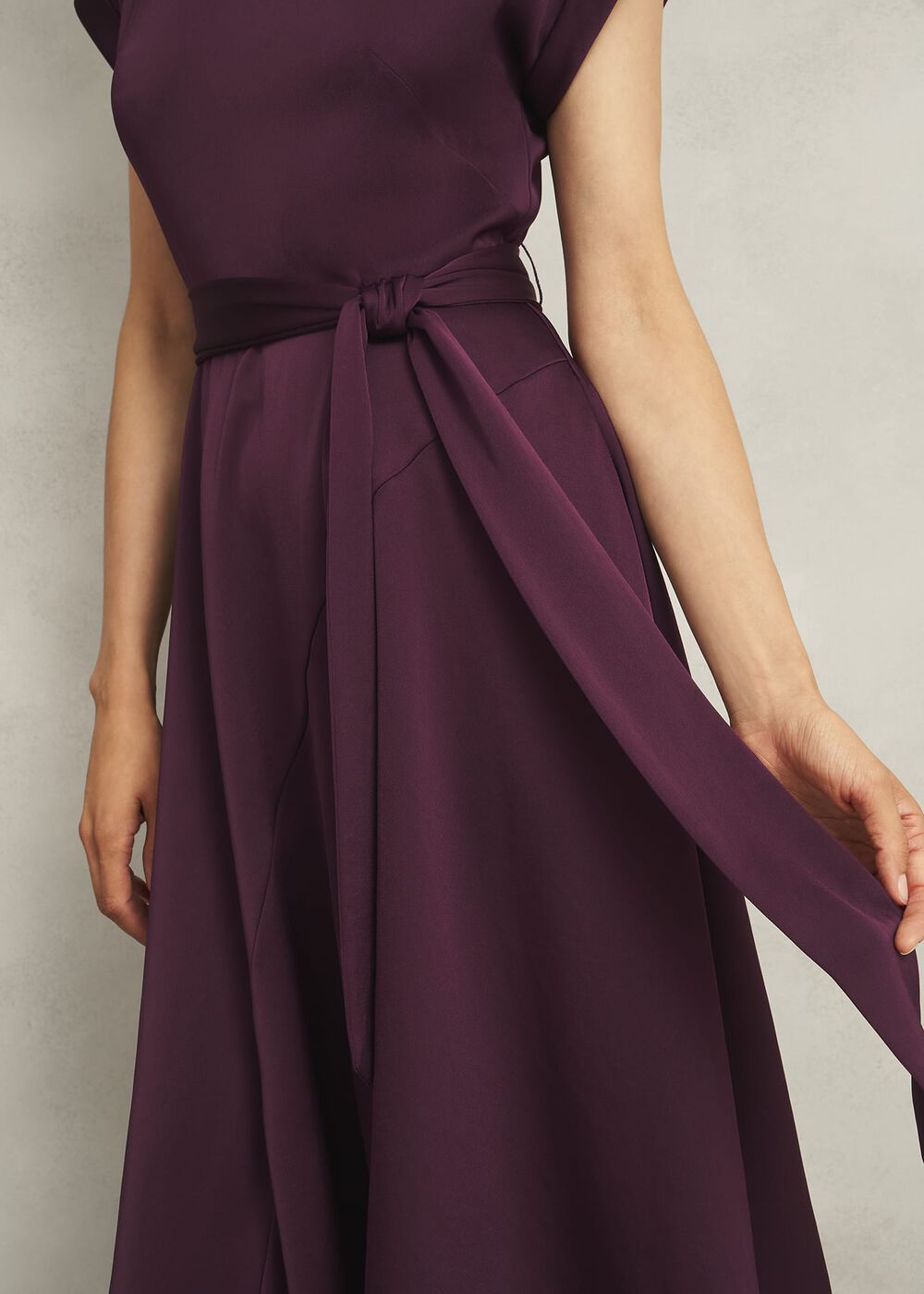 Agnes Tie Dress, Onyx Red, hi-res