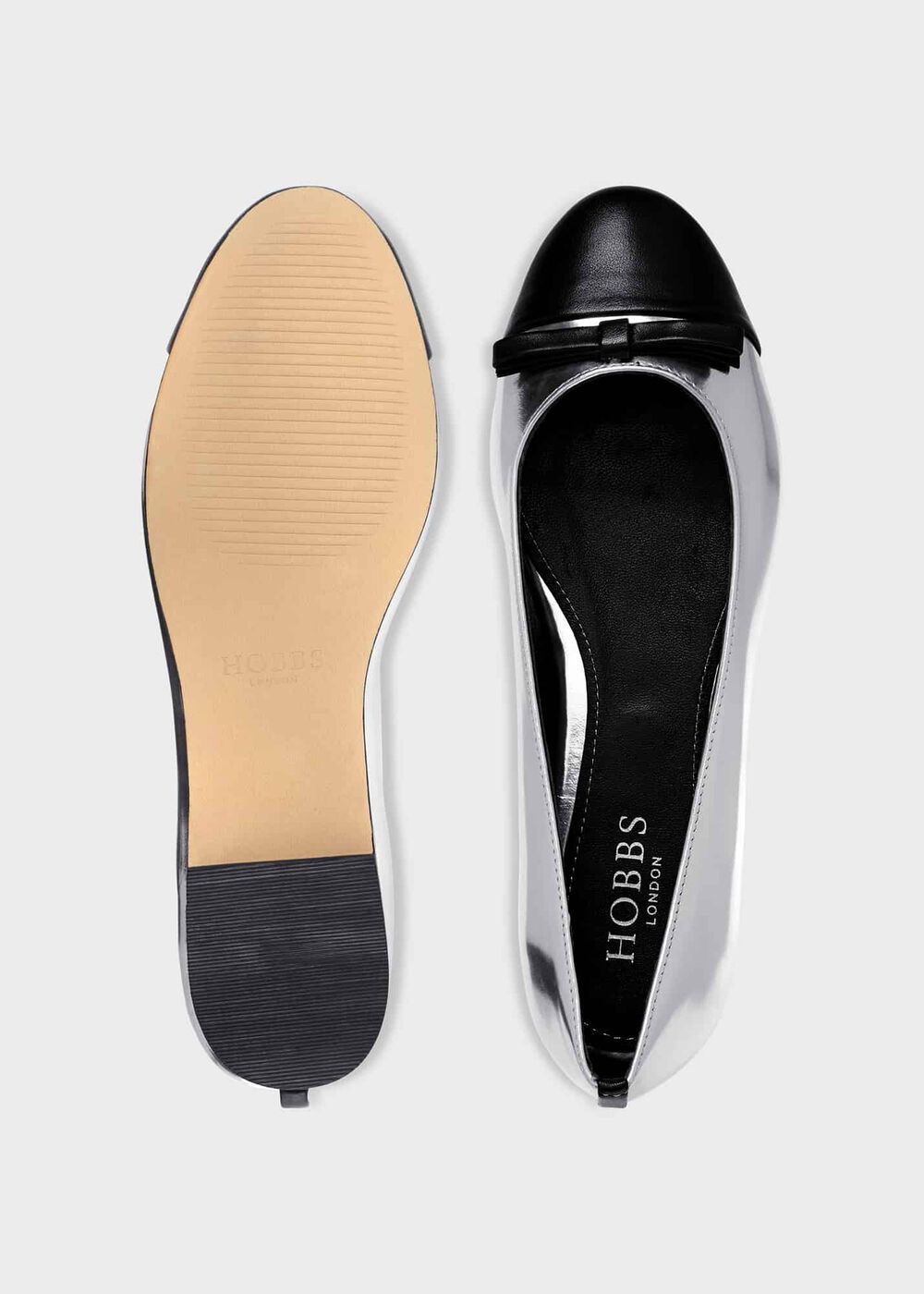 Eva Ballet Flats, Silver, hi-res