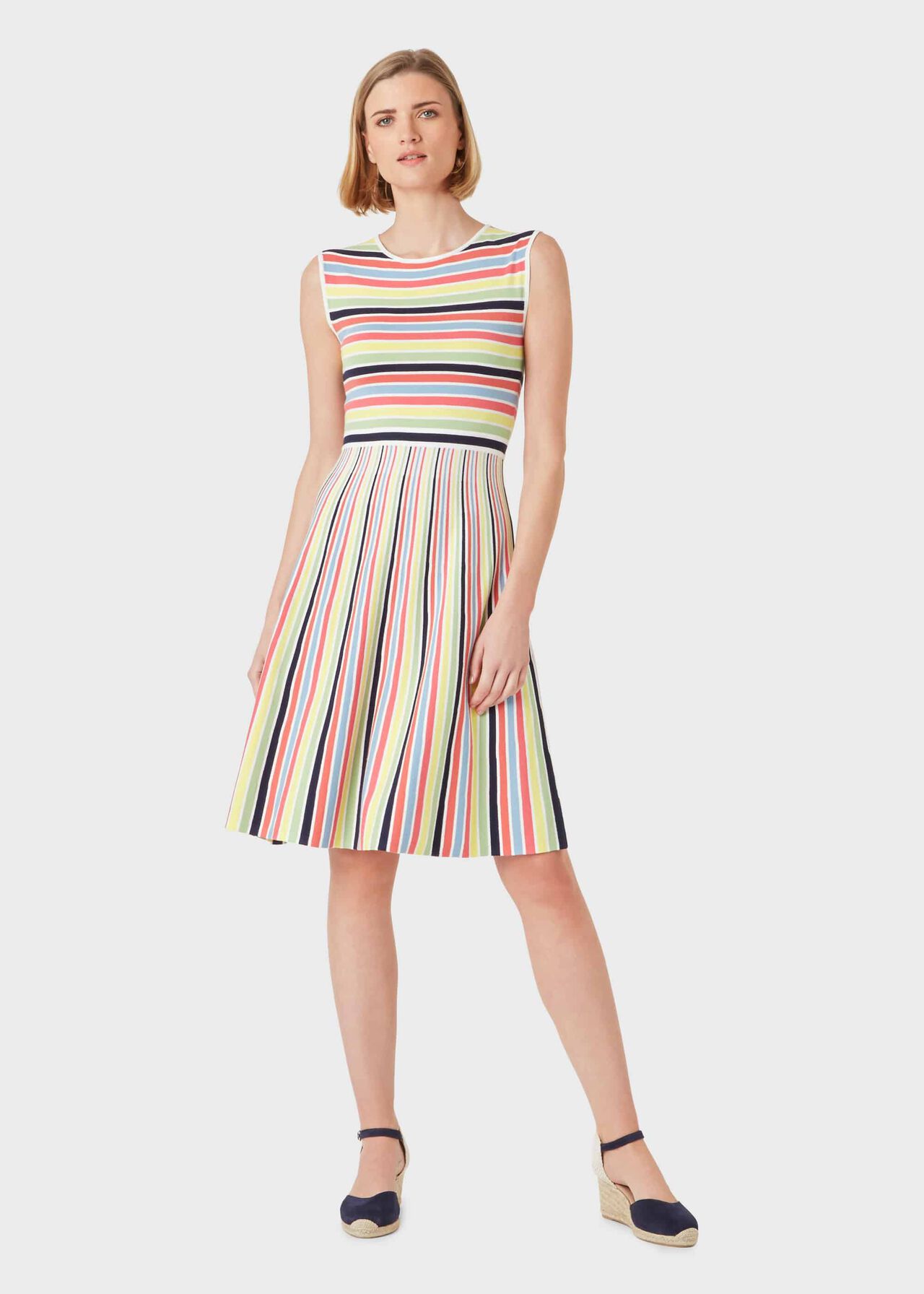 Rainbow Stripe Knitted Dress Hobbs