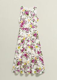 Carly Linen Dress, Ivory Multi, hi-res