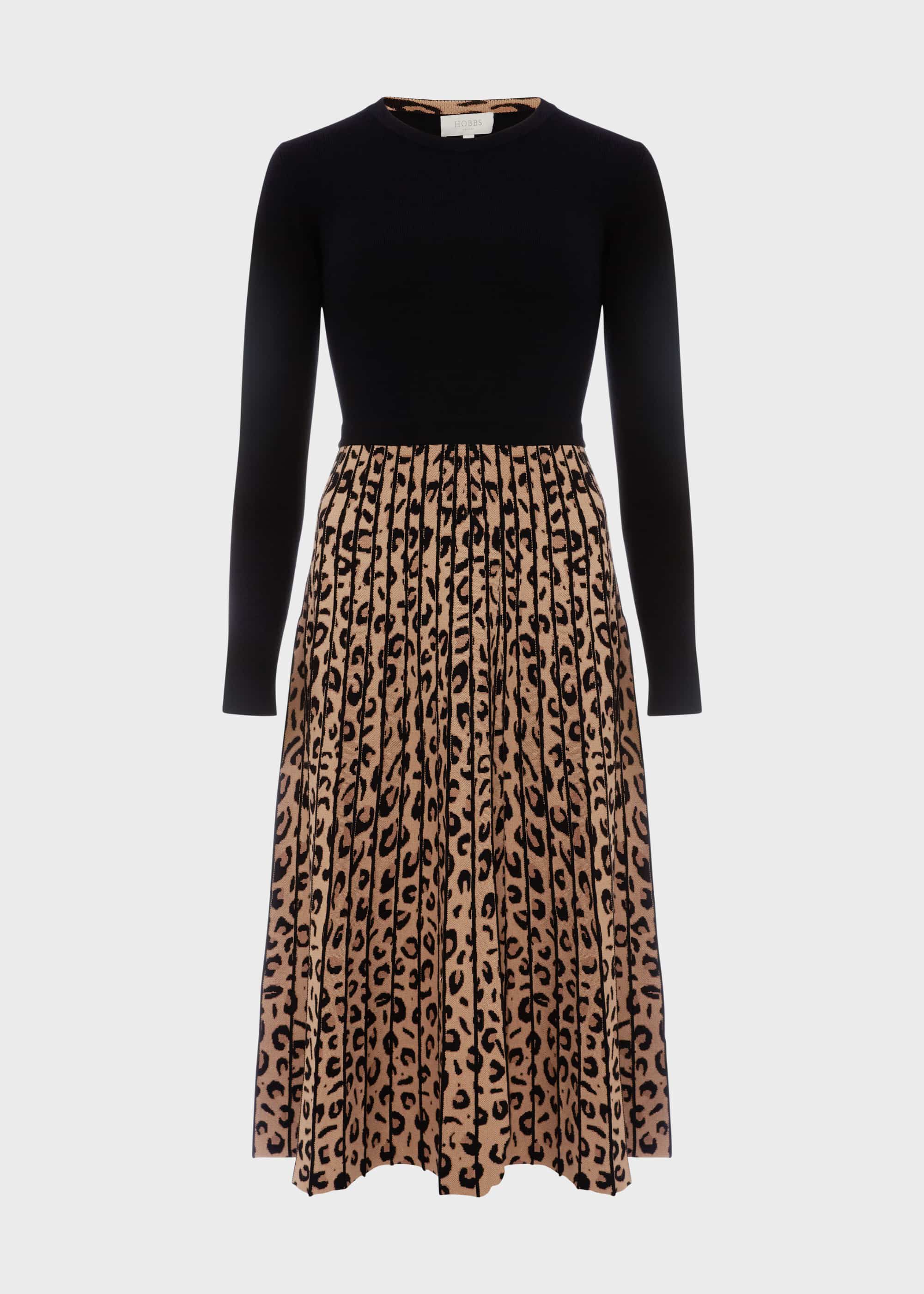 hobbs leopard print skirt