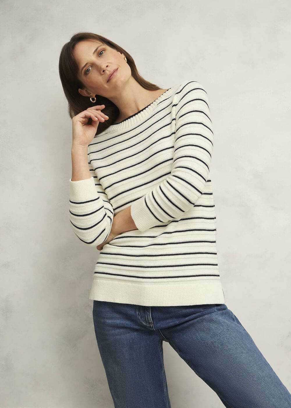 Annalise Sweater, Navy Warm Ivory, hi-res