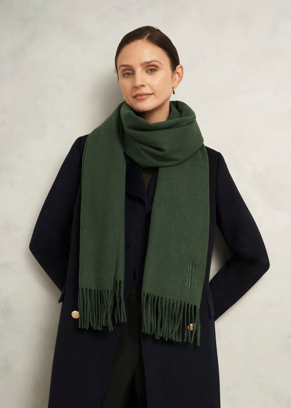 Emery Scarf, Dark Green, hi-res
