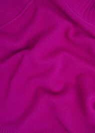Pink Lorraine Wool Blend Turtle Neck Knitted Sweater, Magenta Pink, hi-res