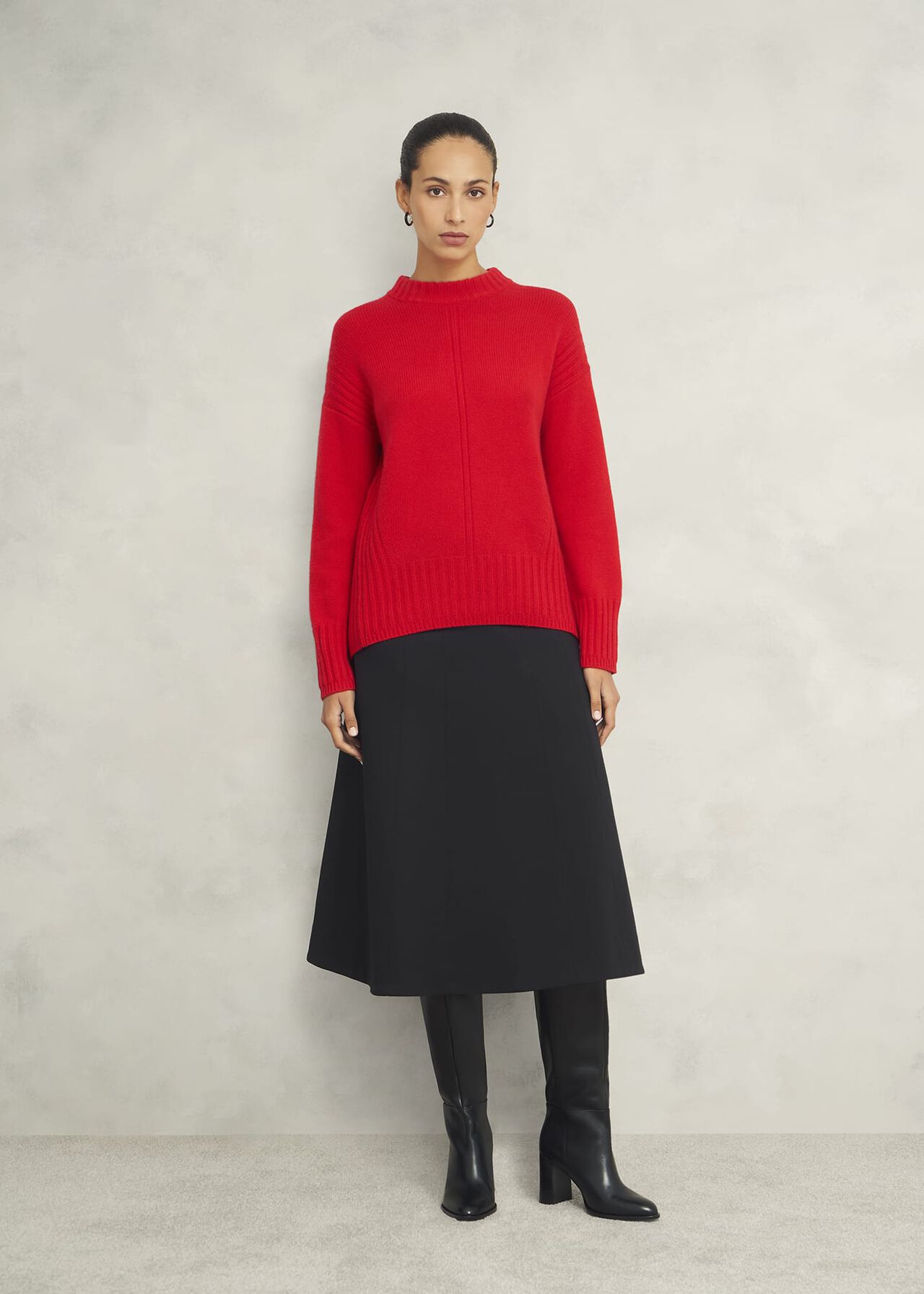 Adley Ponte Skirt, Black, hi-res
