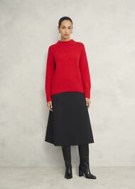 Adley Ponte Skirt, Black, hi-res