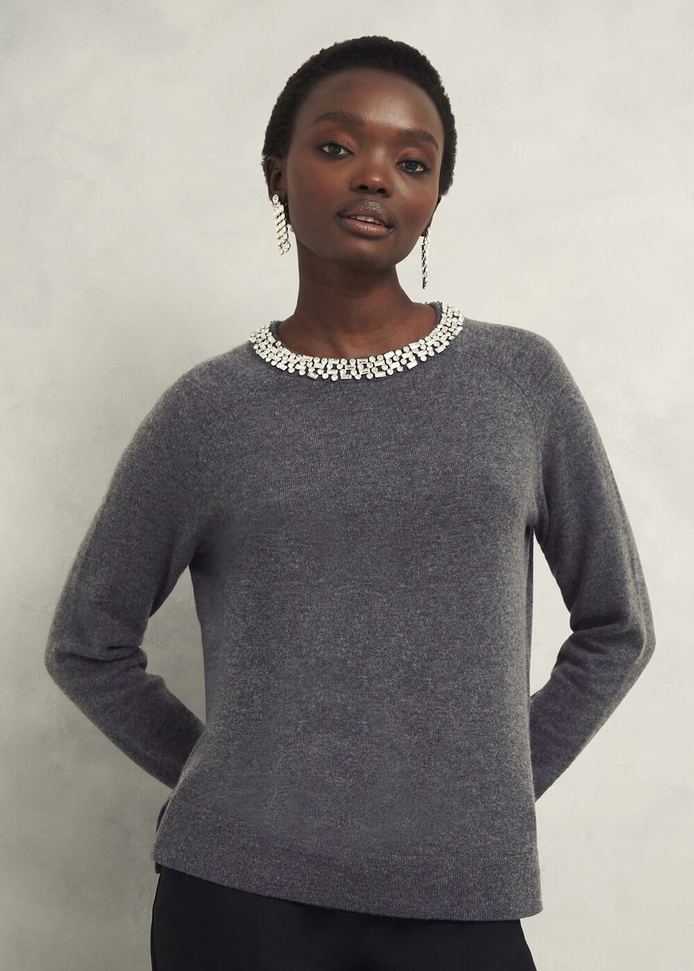 Sherry Jumper With Cashmere, Charcoal Grey, hi-res
