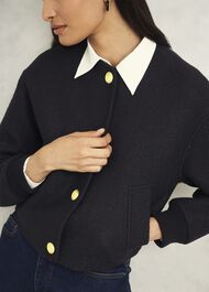Elsham Bomber Jacket With Wool, Black, hi-res