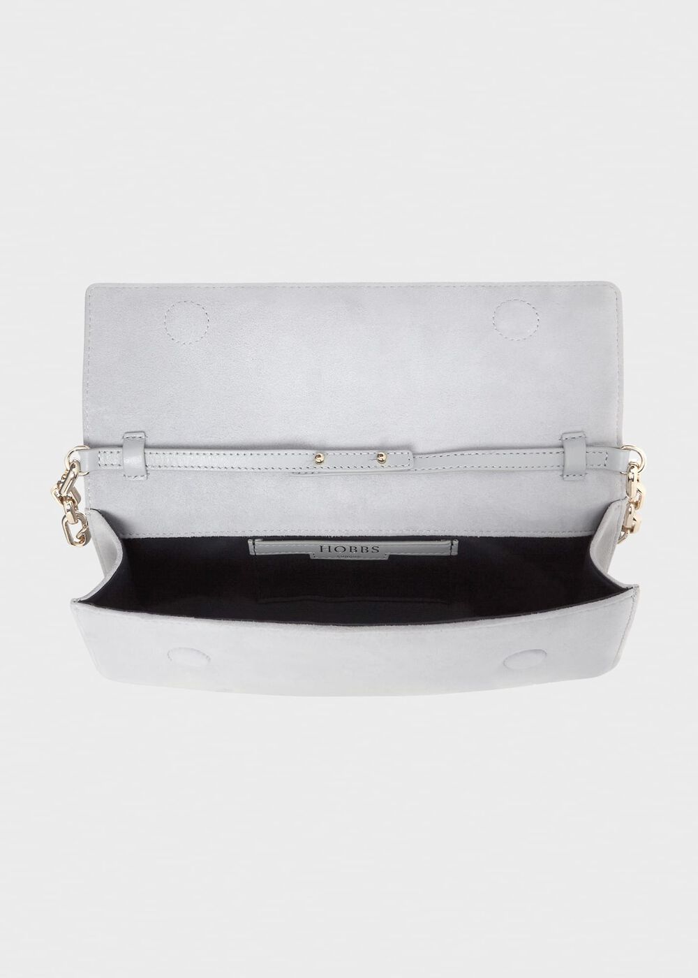 Evesham Suede Clutch Bag, Celeste Blue, hi-res