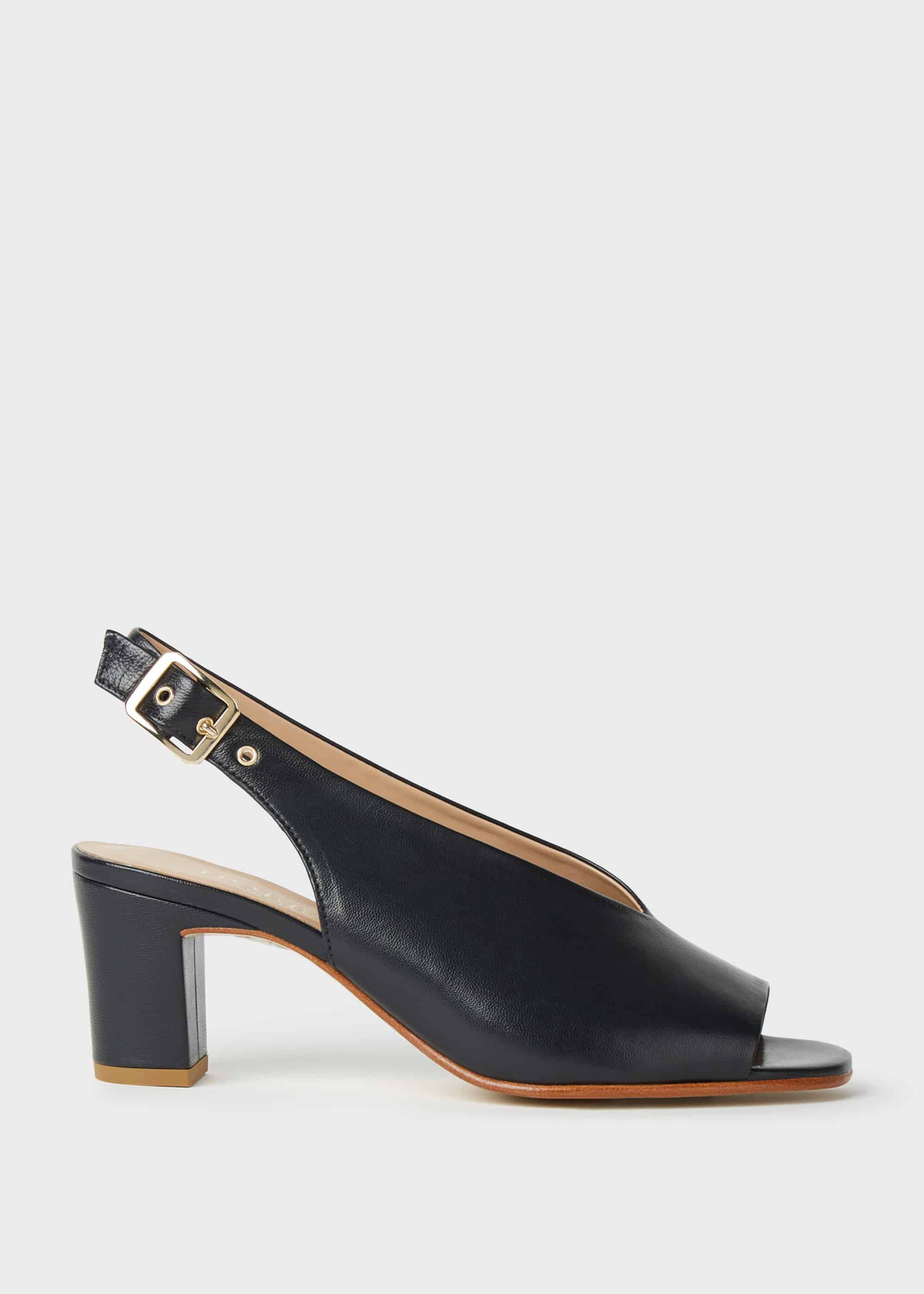 block leather heels