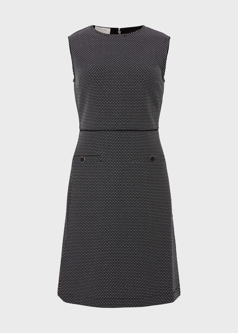 Violet Ponte Dress, Black Ivory, hi-res