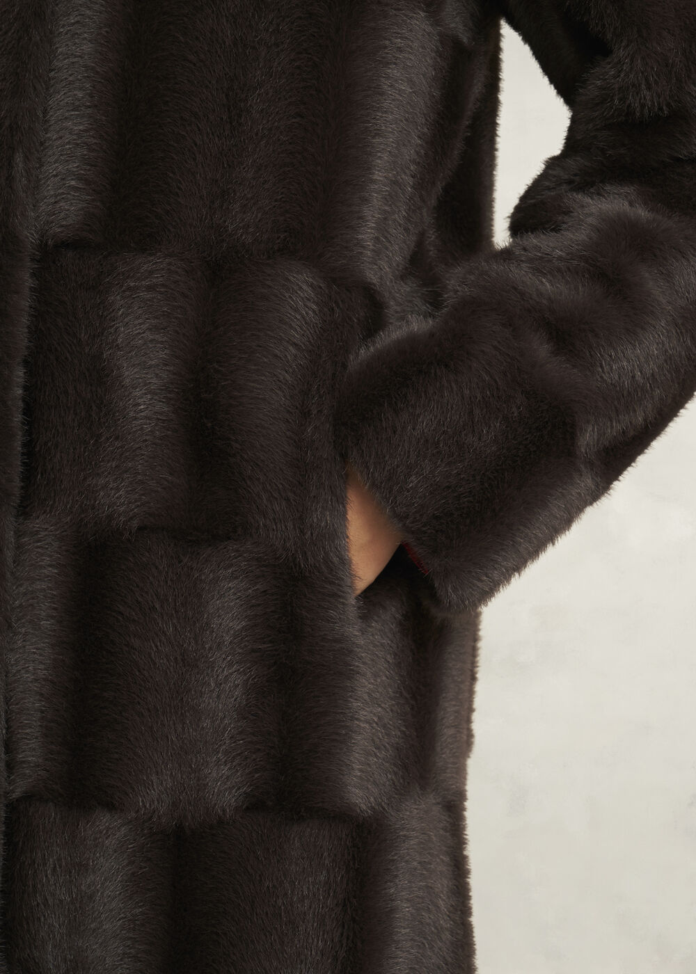 Petite Rosanne Faux Fur Coat, Alder Brown, hi-res