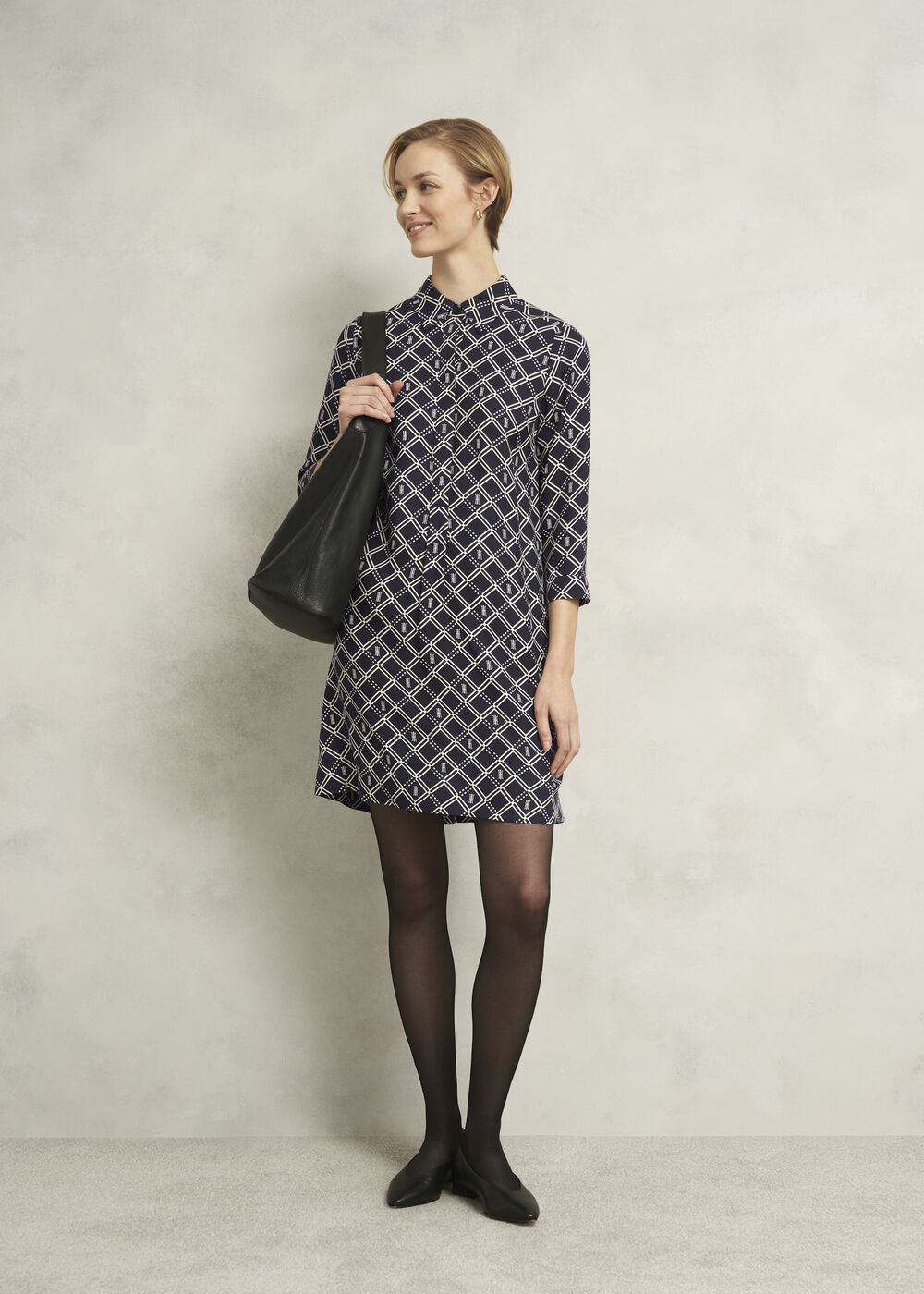 Marlena Dress, Navy Cream, hi-res