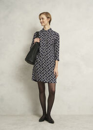 Marlena Dress, Navy Cream, hi-res