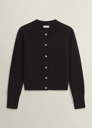 Monica Cashmere Cardigan, Hobbs Black, hi-res