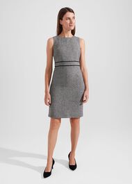 Elle Wool Dress, Black White, hi-res