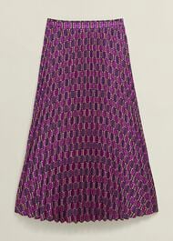 Kayla Pleated Skirt, Purple Multi, hi-res
