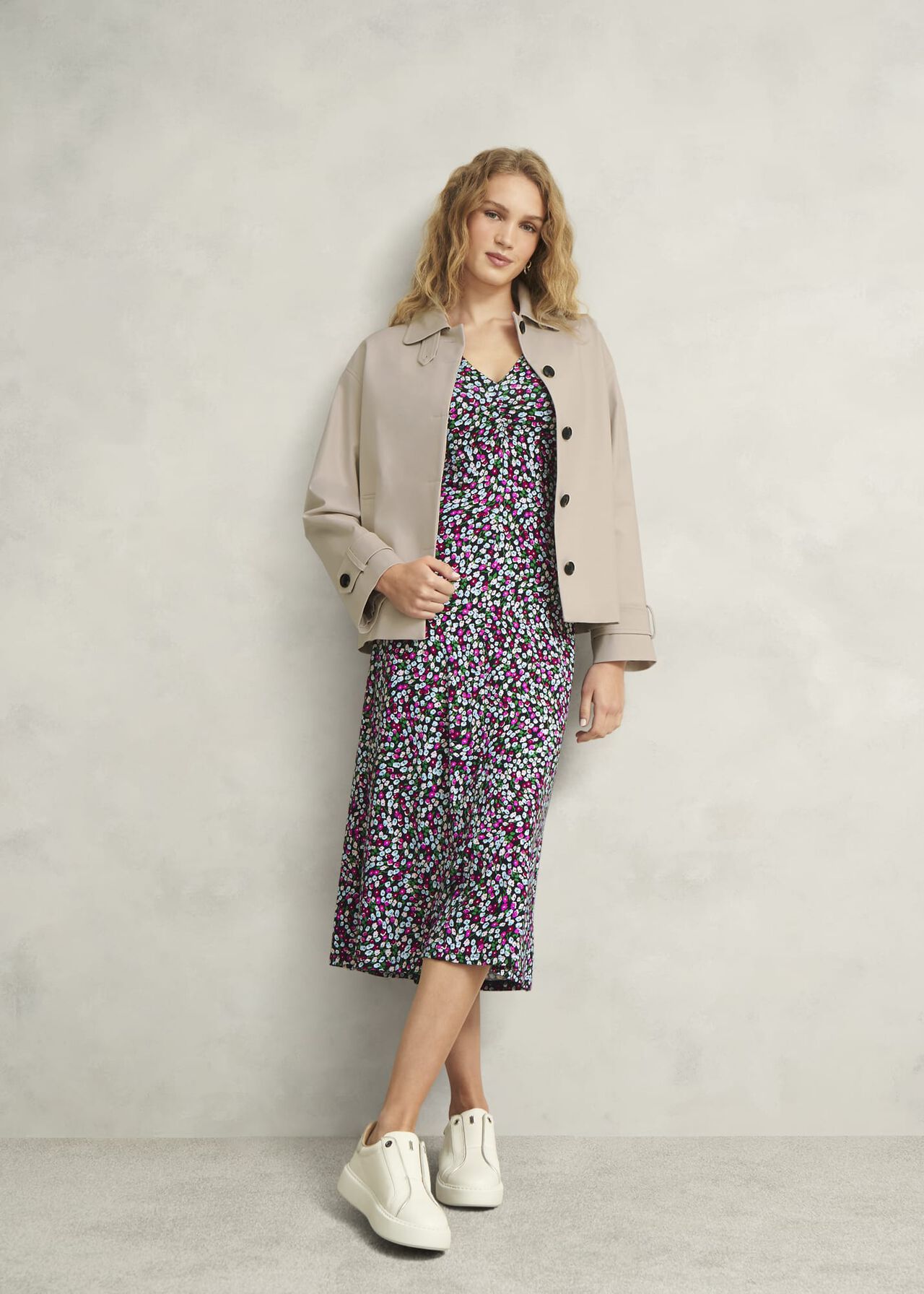 Petite Flo Jersey Dress, Pink Multi, hi-res