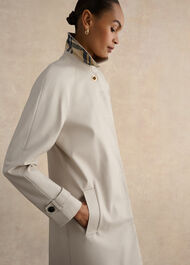 Petite Vivienne Shower Resistant Trench Coat, Buff Grey, hi-res