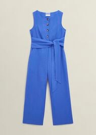 Petite Melissa Linen Jumpsuit, French Blue, hi-res