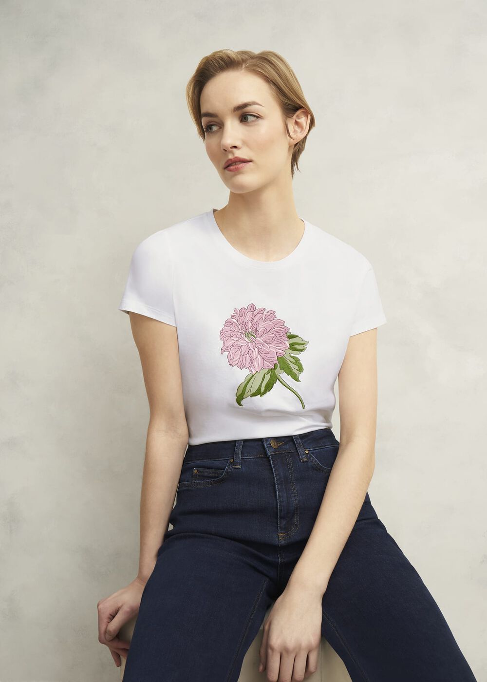 Pixie Embroidered T-Shirt, White Pink, hi-res