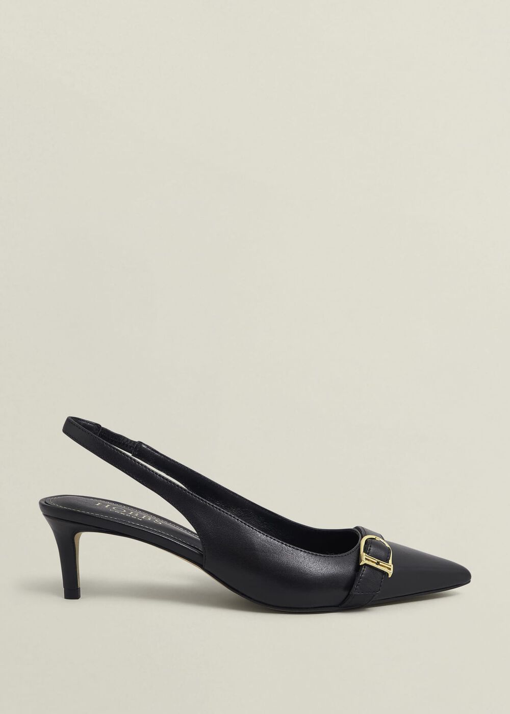 Jude Leather Slingbacks, Black, hi-res