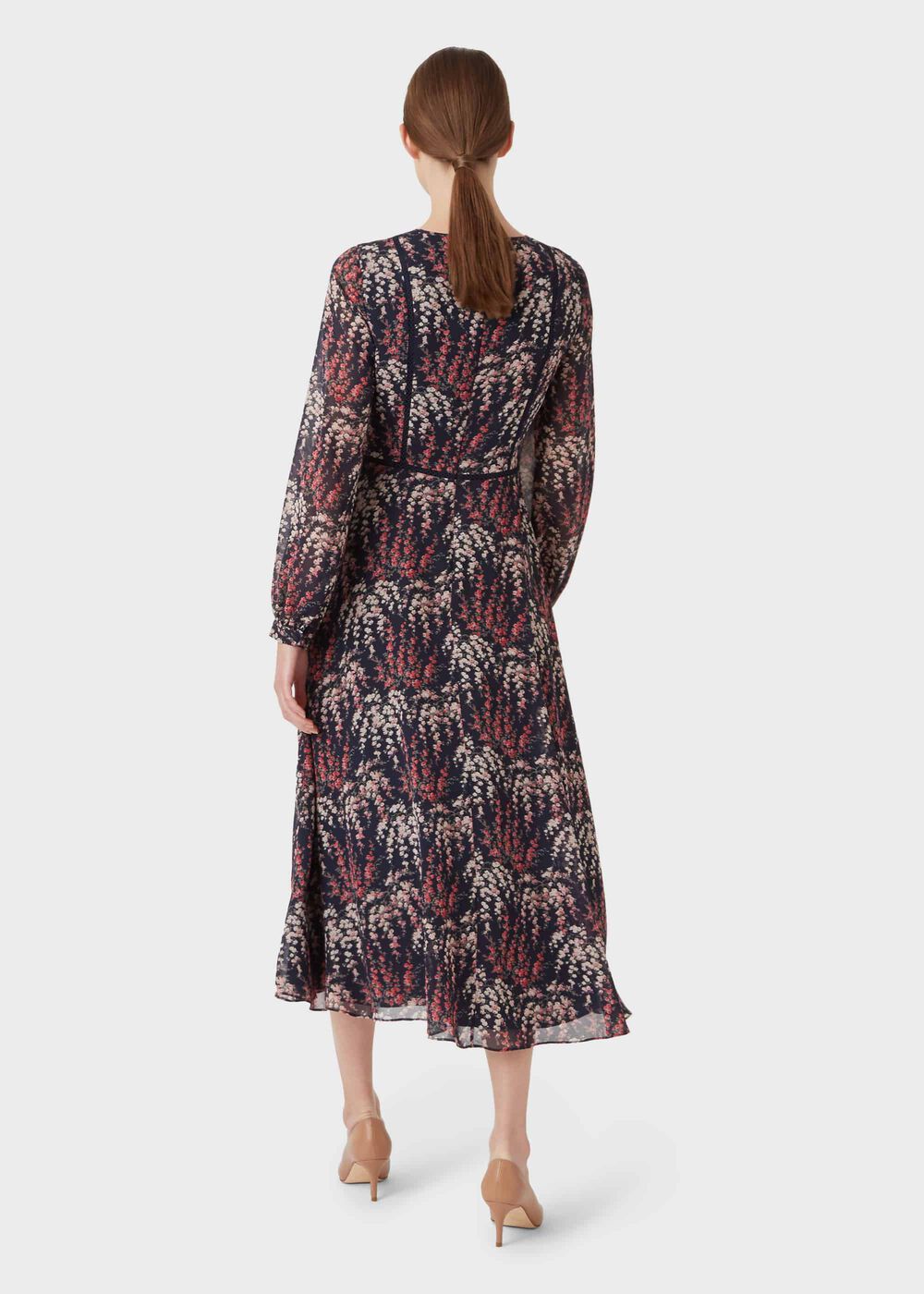 Eden Floral Tea Dress, Midnight Rose, hi-res
