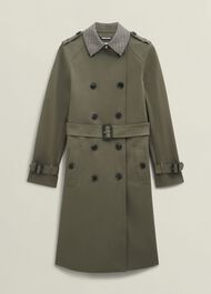 Etty Shower Resistant Trench Coat, Olive Green, hi-res