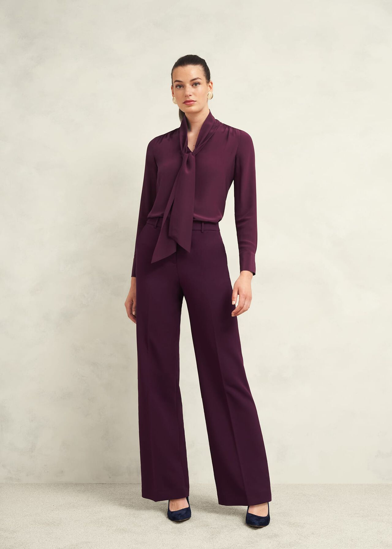 Mimi Silk Blouse, Warm Plum, hi-res