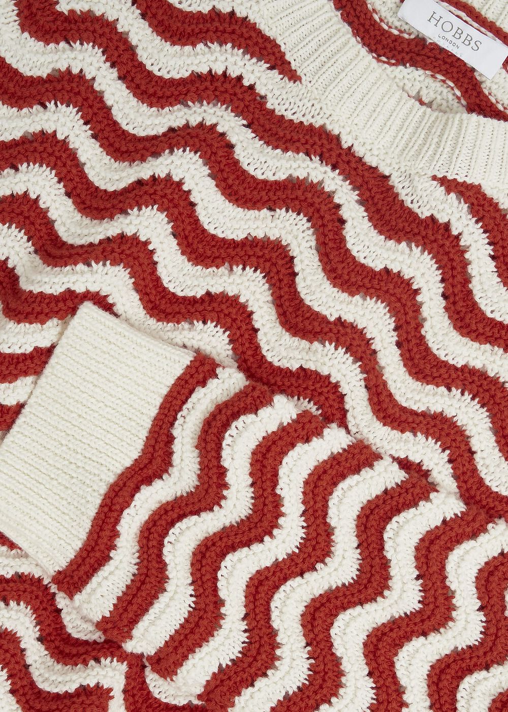 Lulu Cotton Sweater , Red Ivory, hi-res