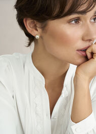 Bette Stud Earrings, Ivory Gold, hi-res