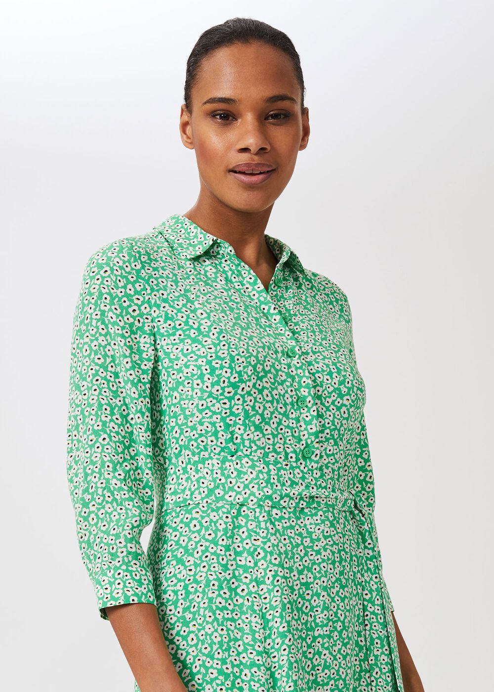 Frederica Floral Midi Dress, Green Multi, hi-res