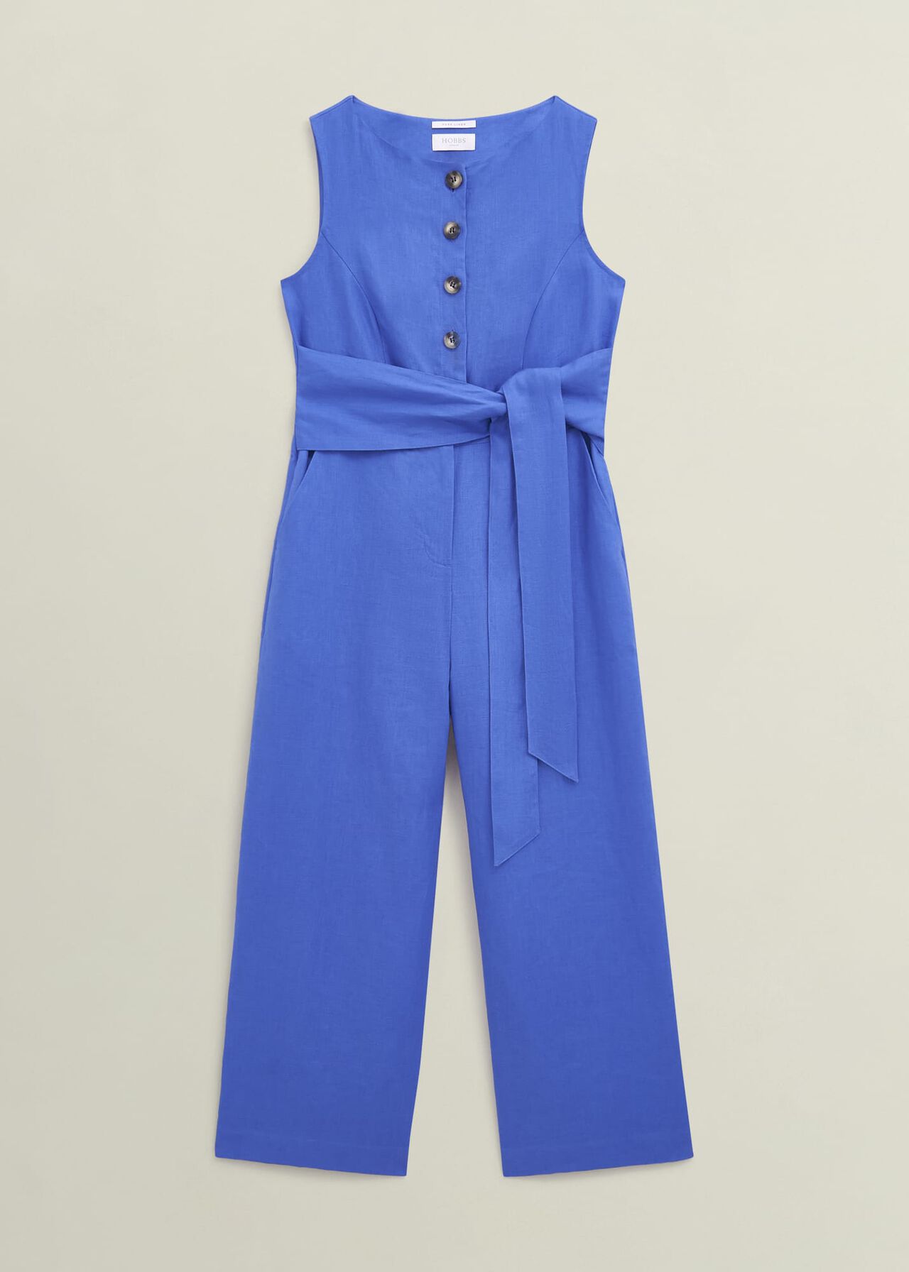 Melissa Linen Jumpsuit, French Blue, hi-res