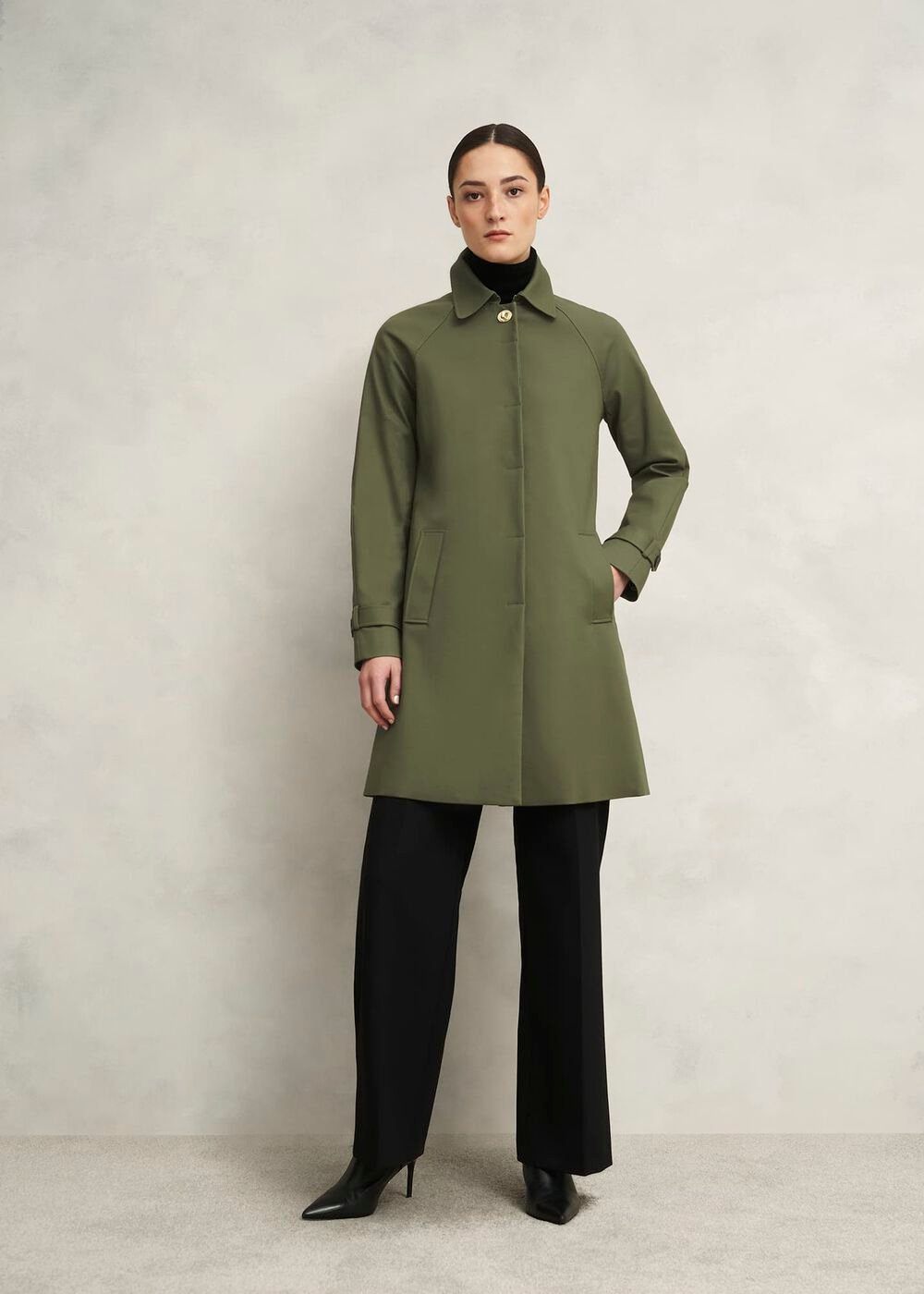 Vivienne Shower Resistant Trench Coat, Olive Green, hi-res