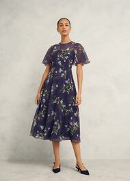 Callie Midi Dress, Navy Multi, hi-res