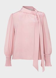 Thea Silk Blouse, Ballerina Pink, hi-res