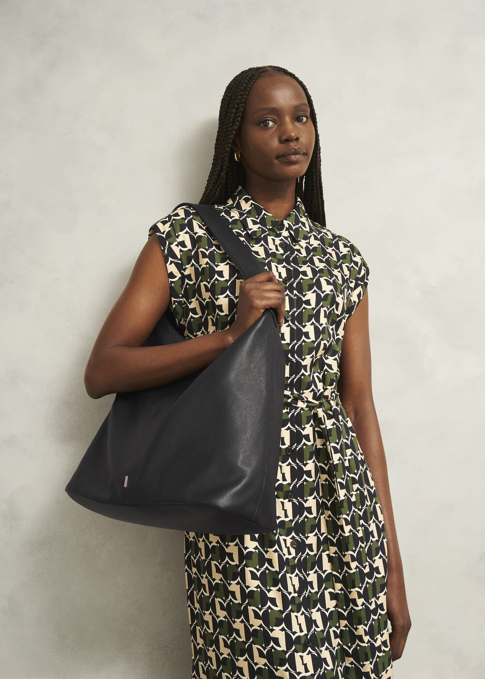 Blakely Leather Shoulder Bag, Black, hi-res