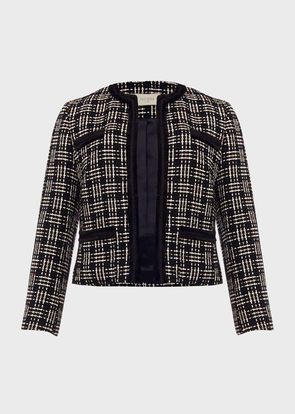 Alexis Tweed Jacket, Black Ivory, hi-res