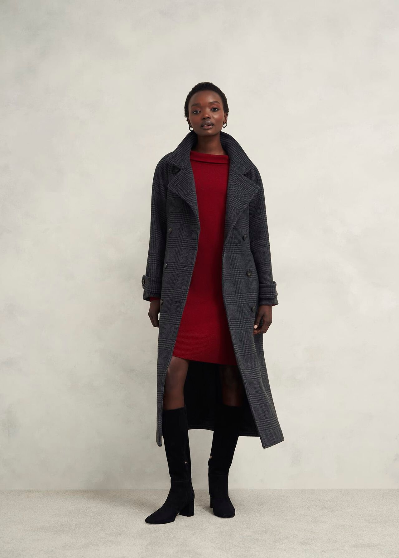Audrey Knitted Dress, Rhubarb Red, hi-res
