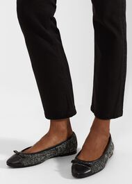 Diana Ballet Flats, Black Ivory, hi-res