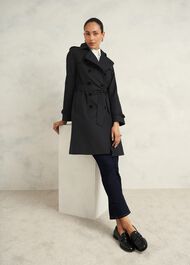 Saskia Shower Resistant Trench Coat, Black, hi-res