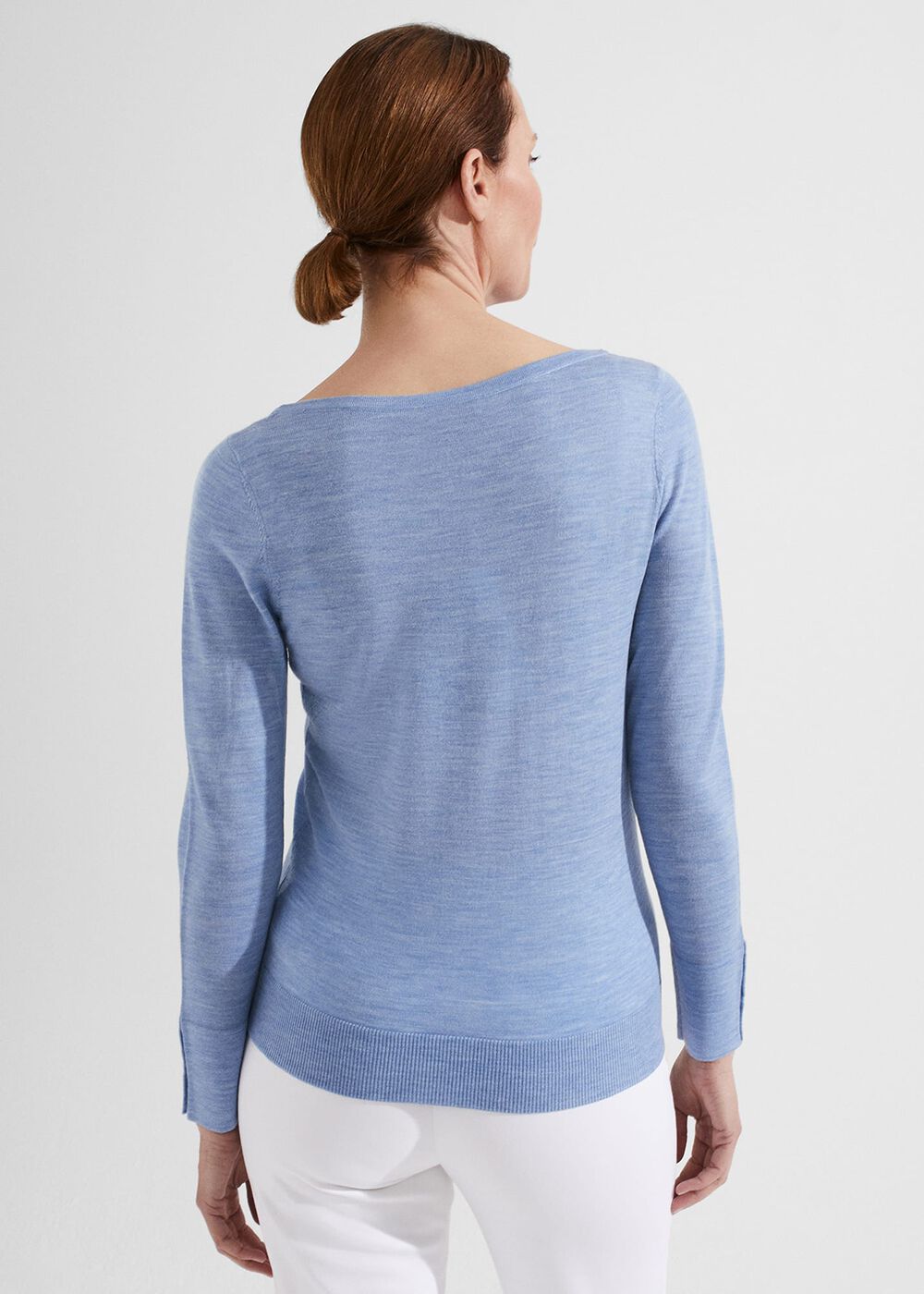 Perla Merino Wool Sweater, Mid Shade Blue, hi-res