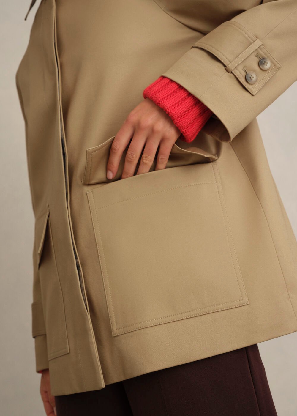 Callie Car Shower Resistant Coat, Fawn Beige, hi-res