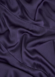 Pearl Textured Satin Dress, Midnight Purple, hi-res